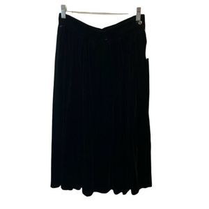 NWT Vintage Susan Bristol Pleated A Line black velvet Maxi Skirt Size 12